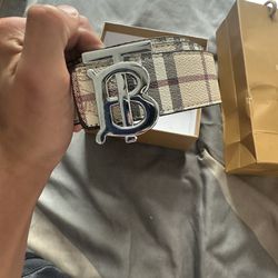 Burberry belt Silver buckle 