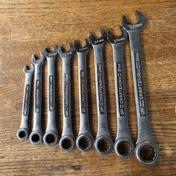 Sears Craftsman USA Metric 8pc Heavy Duty Ratcheting Wrench Set 42445 8-18mm