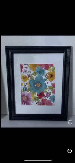 15” X 15” Black Modern Frame (floral)