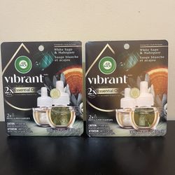 2pack Air Wick Vibrant Plug in Scented Oil Refill, 2ct, White Sage & Mahogany, Air Freshener, Essential Oils