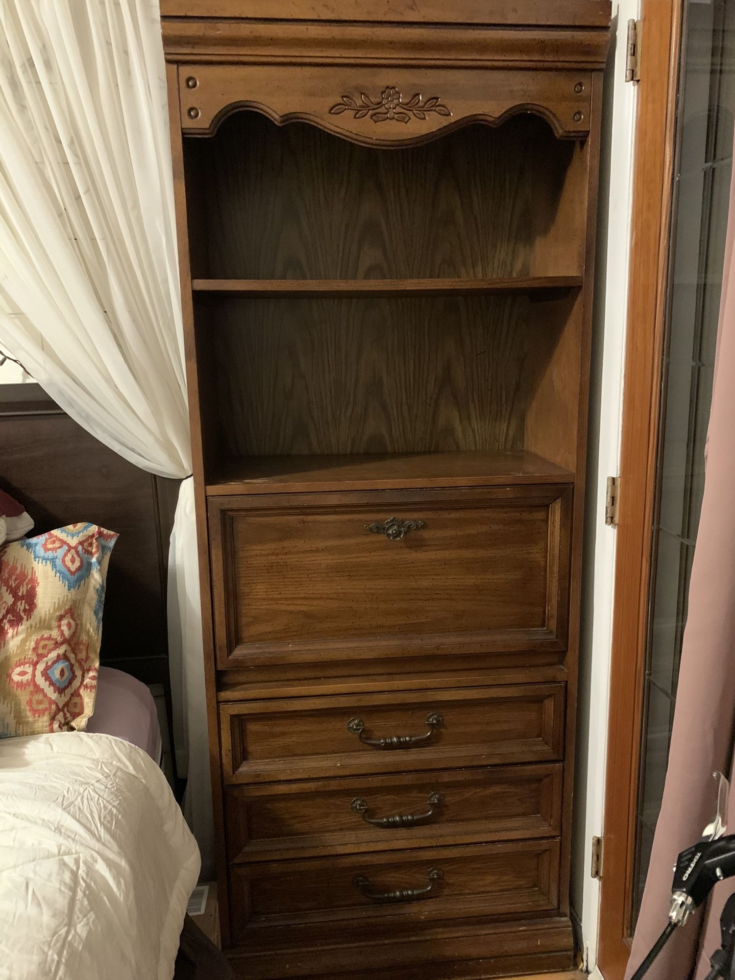Hutch and dresser with drop down desk