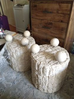Vintage tessellated stone tables