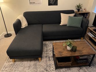 Modern Charcoal Gray Sectional Sofa with Chaise