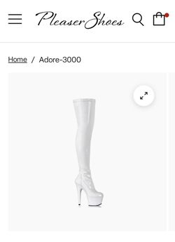 White Pleaser boots Size 7