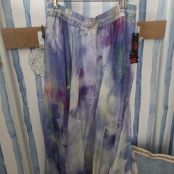 Sheer Flowing Elastic Waist Skirt Sz2x