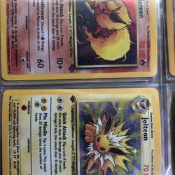 🔥 1st Edition Jolteon Flareon Fossil Holo Clean 