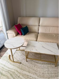 2-Piece Faux Marble Coffee Table Set