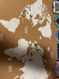 Corkboard world Map.