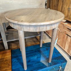 Round Wooden End Table