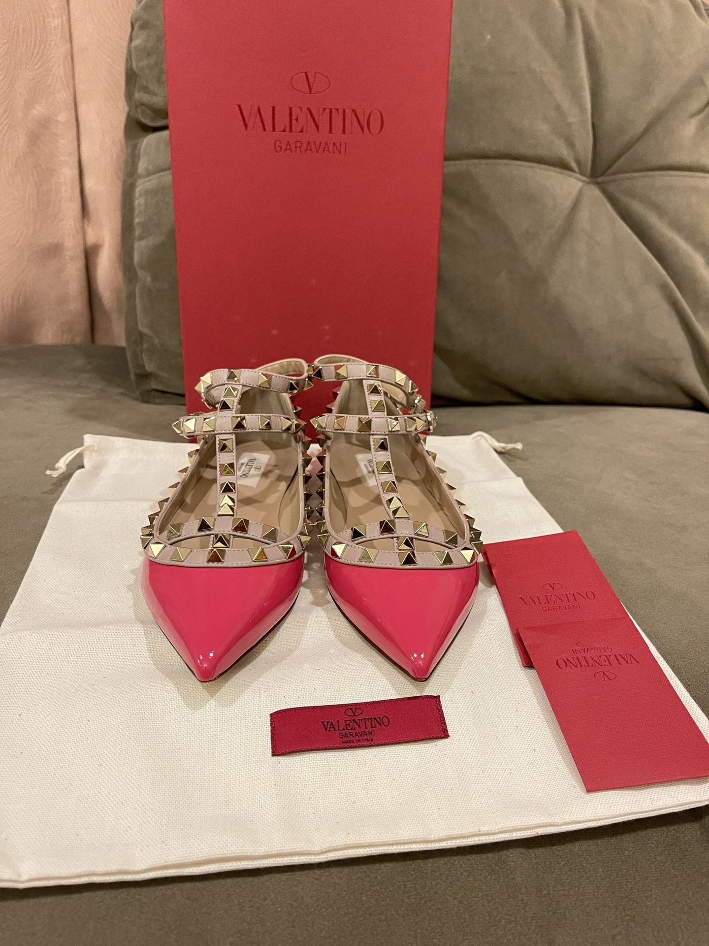 Valentino Rockstud Caged Leather Flat