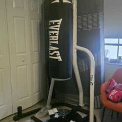 Boxing fitness. Everlast Powercore Combo Heavy Bag Dual Station Stand + 80 Lb Heavy Bag - Like NEW
