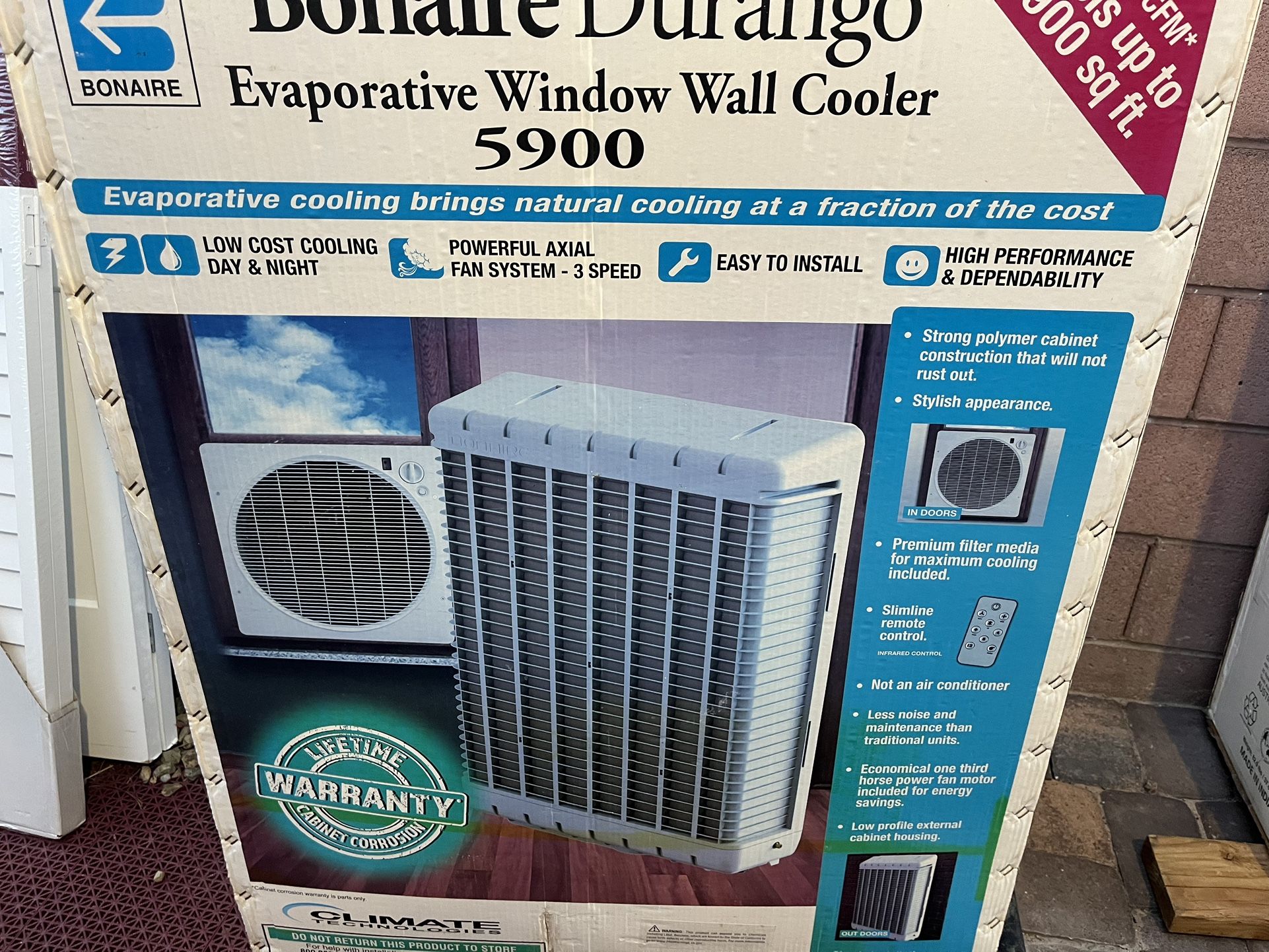 Bonaire Durango 4100, 6400 CFM 3Speed 110 V Window Evaporative Cooler