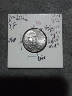🇺🇸"T. Jefferson 5¢.(2022="D") Wt:5.00(Multiple Errors.)