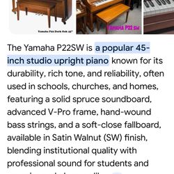 Yamaha Upright Piano P22SW 