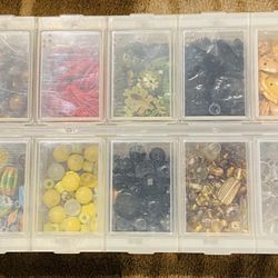 Box Of Seed , Wood, Acrylic Beads