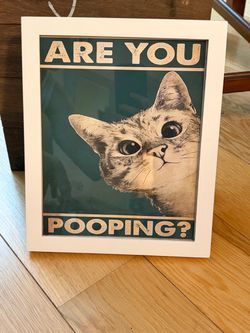 Cute Cat Wall Art - framed