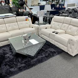 Christmas Deals Start Now💥Gorgeous White Two Piece Power Reclining Furniture Set💎 Limited Time Only $1799