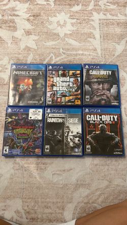 6 PS4 Games Bundle – GTA V, Minecraft, COD, Rainbow Six & TMNT