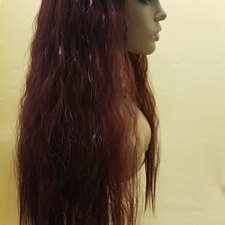 Long Garnet Wavy Wig