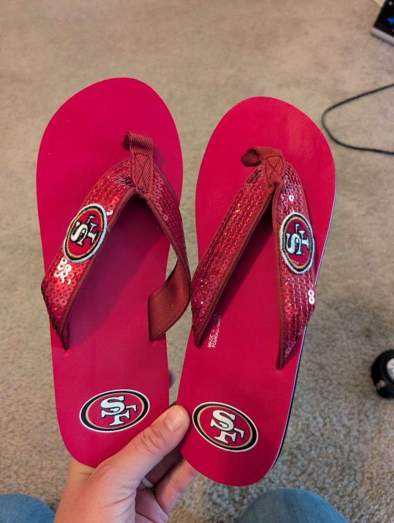 SF 49ers Flip Flops New