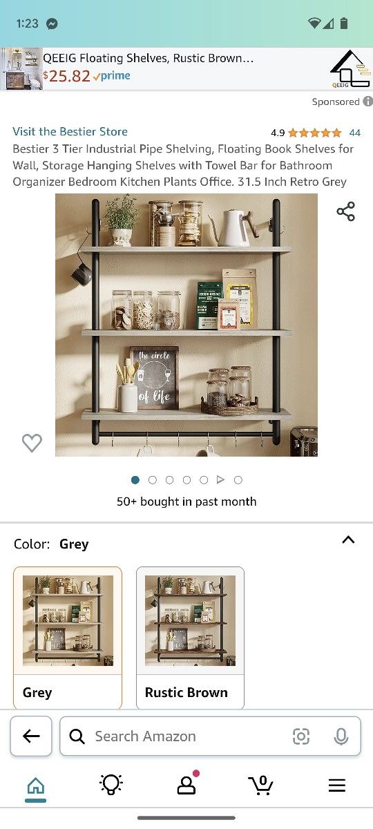 3 Tier Pipe Shelving Floating