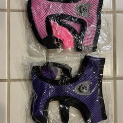 Dog Puppy Mesh Harness, Soft Breathable - Paw Design - 10 Colors - XS, S, M, L