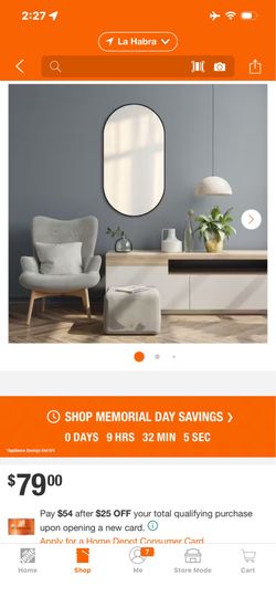 Glacier Bay 18 in. W × 30 in. H Oval Shape Aluminum Framed Wall Bathroom Vanity Mirror in Black (Screws Not Included)