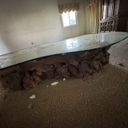 Heavy wood trunk center coffee table