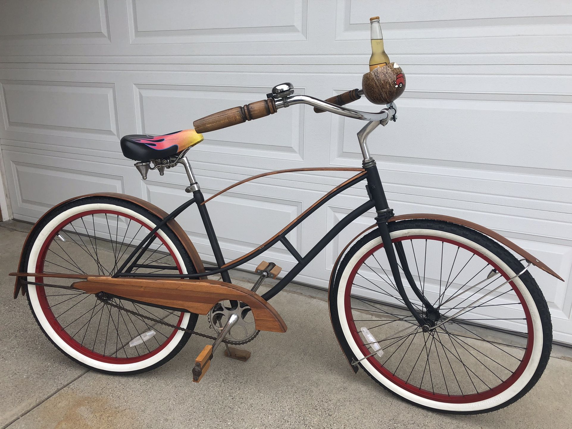 Custom Woody / Rat Rod Style Beach Cruiser Bicycle