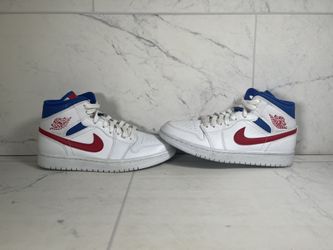 Jordan Retro 1 White Red Royal Shoes Size 8 Bq6472-164 (64877-2)