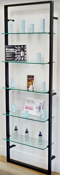 Metal frame, glass shelves Beautiful Product Shelves/Bookcase (2 available)