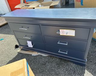 LUXURY NAVY BLUE DRESSER & NIGHTSTAND SET – MODERN 2-PIECE BEDROOM SET