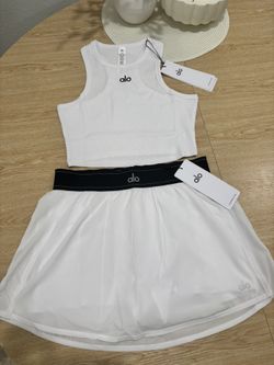Alo set of short skirt + basic top
