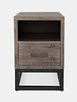 East Hampton Distressed Grey Power Chairside Table