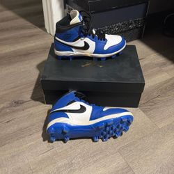 Jordan 1 Blue Baseball Cleats Size 7.5