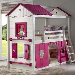 New Twin Over Twin Sweetheart Tent Bunkbed (Delivery Available)
