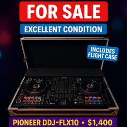 Pioneer DDJ-FLX10 + Headliner Flight Case – Excellent Condition