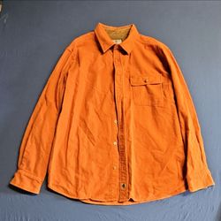Legendary Whitetails Men's Orange Button-Up Shirt Long Sleeve Point Collar XL