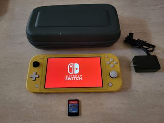 Yellow Nintendo Switch Lite With Mario+Rabbids, Case, & Charger $99