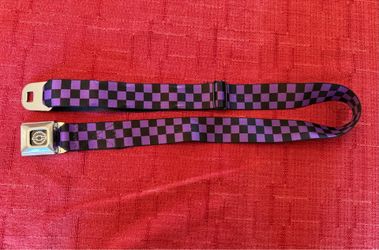 Seatbelt Belt Black and Purple Checkered Chevy Chevrolet