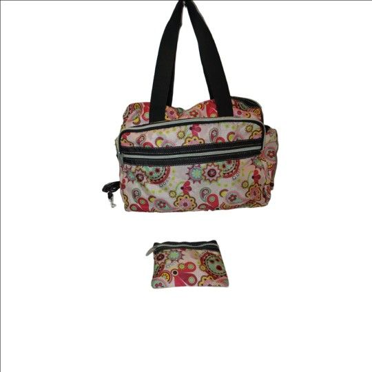 Two's Company Duffle Bag w. Matching Pouch and Crossbody Strap
