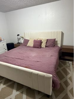 King size bed frame and mattress
