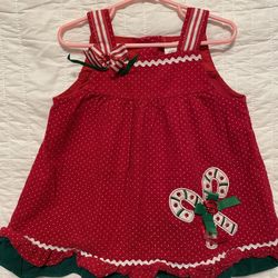Rare Editions Corduroy Cane Cane Holiday Toddler Dress Size 2T