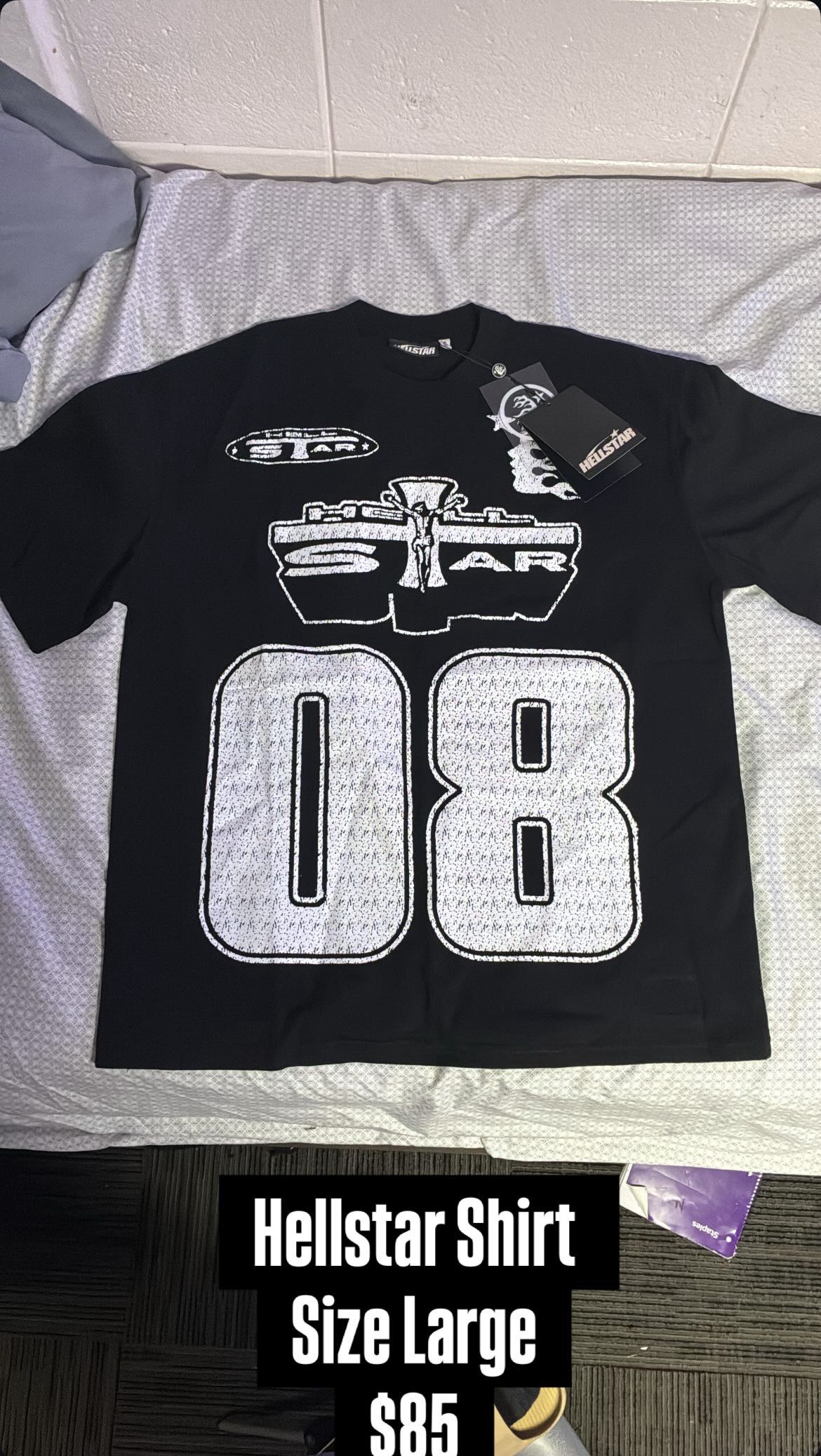 Hellstar Black and White Shirt Size Large