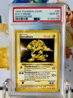PSA 10 Pokemon Base Set Shadowless Electabuzz Rare