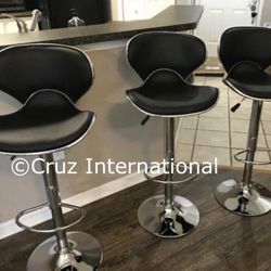 New 3 Black Bar Stools 