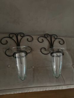 Wall Sconce Candle or Flowers Set of 2