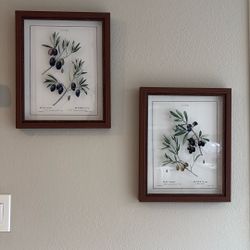 Set Of Two Olive Wall Art