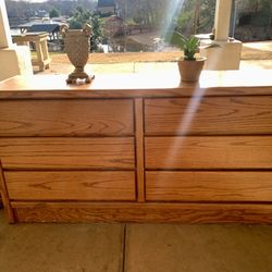Oak dresser With Free Leather Chair If Picked Up By Wednesday! 