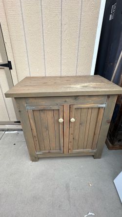 Rustic solid wood farmhouse cabinet